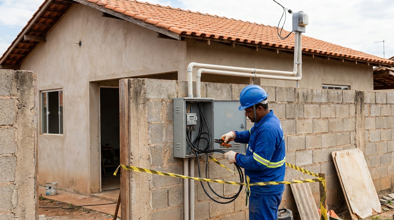 Eletricista instalando padrao de energia em Gravataí‑RS